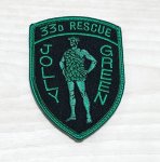 画像1: 米軍実物 U,S,A,F,　33D RESCUE JOLLY GREEN　レスキューワッペン　BK(ベルクロ付) (1)