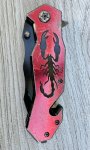 画像5: 海兵隊放出品  8.5” Dragon Strike Assisted Tactical Red Scorpion Pocket Knif (5)