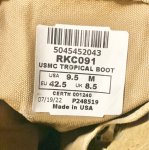 画像10: 新型 !!米海兵隊実物 Rocky USMC Tropical Boot  9.5 M   (10)