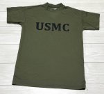 画像1: 米軍実物 USMC　DRI-DUKE　OD Tシャツ　SMALL (1)