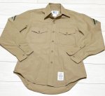 画像1: 米軍実物,SHIRT, MAN'S, KHAKI SHADE M-1 LONG  SLEEVE USMC　サービスドレスシャツ　15、5×34  (1)