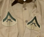 画像3: 米軍実物,SHIRT, MAN'S, KHAKI SHADE M-1 LONG  SLEEVE USMC　サービスドレスシャツ　15、5×34  (3)