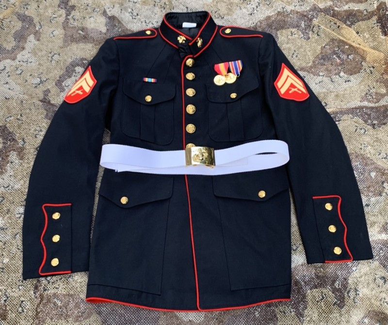 米軍実物　USMC 海兵隊　ブルードレスジャケット　＆　ブルードレスパンツ